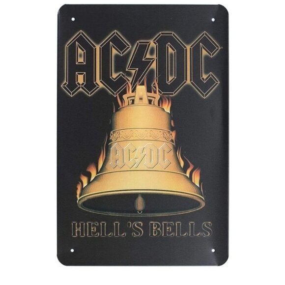 8x12" AC/DC Hell's Bells Metal Sign - Picture 1 of 4